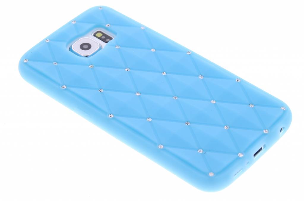 Image of Turquoise siliconen hoesje met strass voor de Samsung Galaxy S6