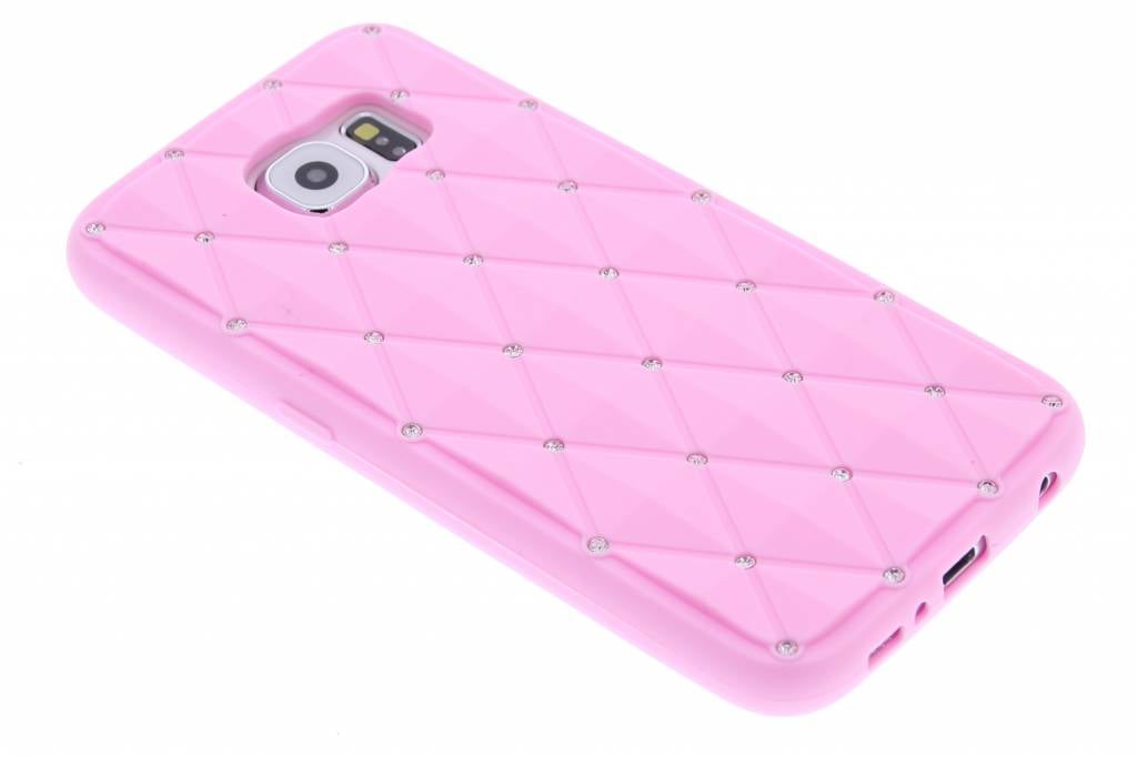 Image of Roze siliconen hoesje met strass voor de Samsung Galaxy S6