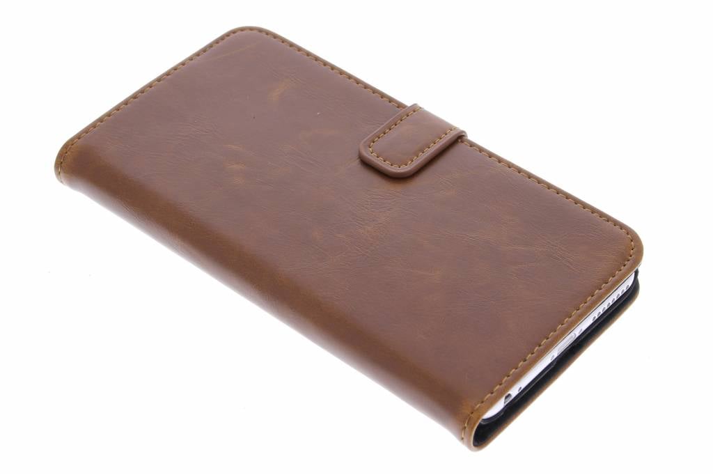 Image of Kastanjebruine luxe leder booktype hoes voor de iPhone 6(s) Plus