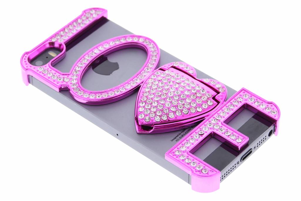 Image of Fuchsia love hardcase hoesje met standaard voor de iPhone 5 / 5s / SE