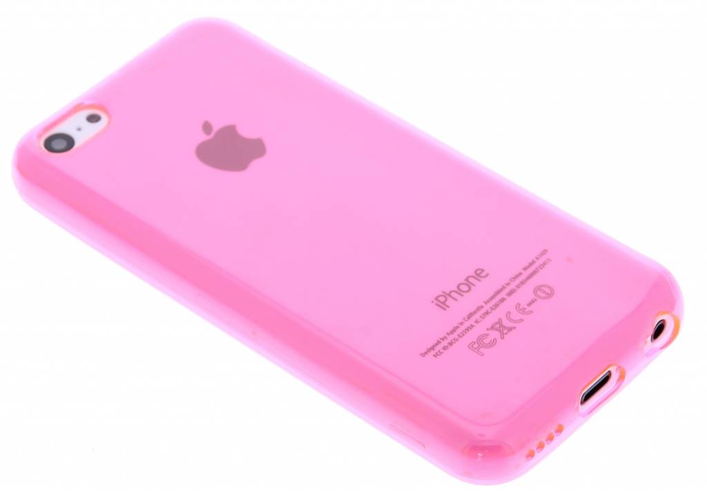Image of Fuchsia transparante gel case voor de iPhone 5c