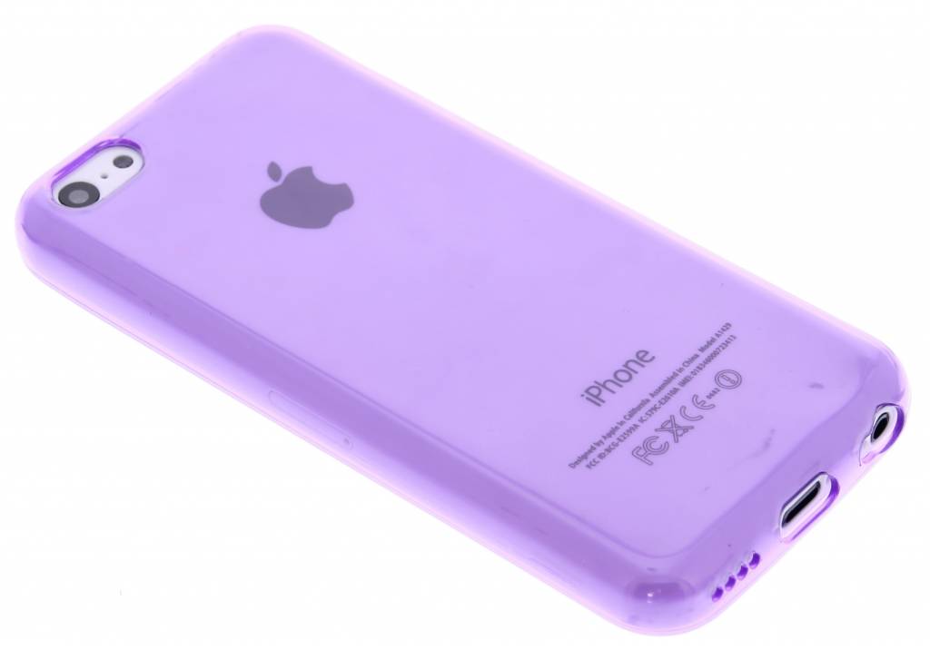 Image of Paarse transparante gel case voor de iPhone 5c