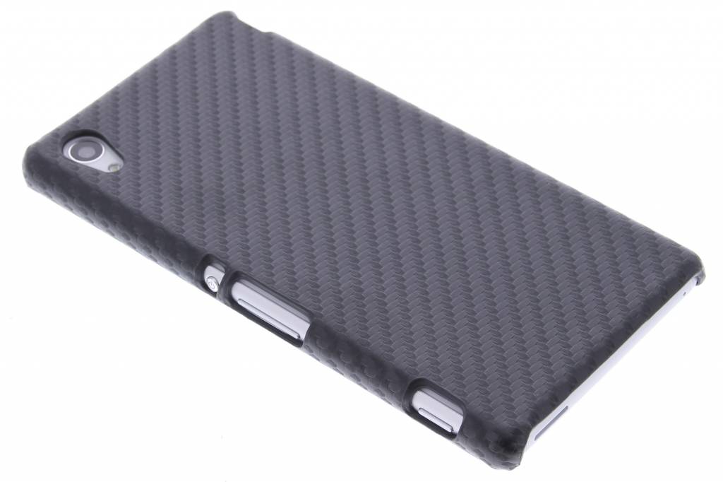 Image of Zwart carbon look hardcase hoesje voor de Sony Xperia M4 Aqua