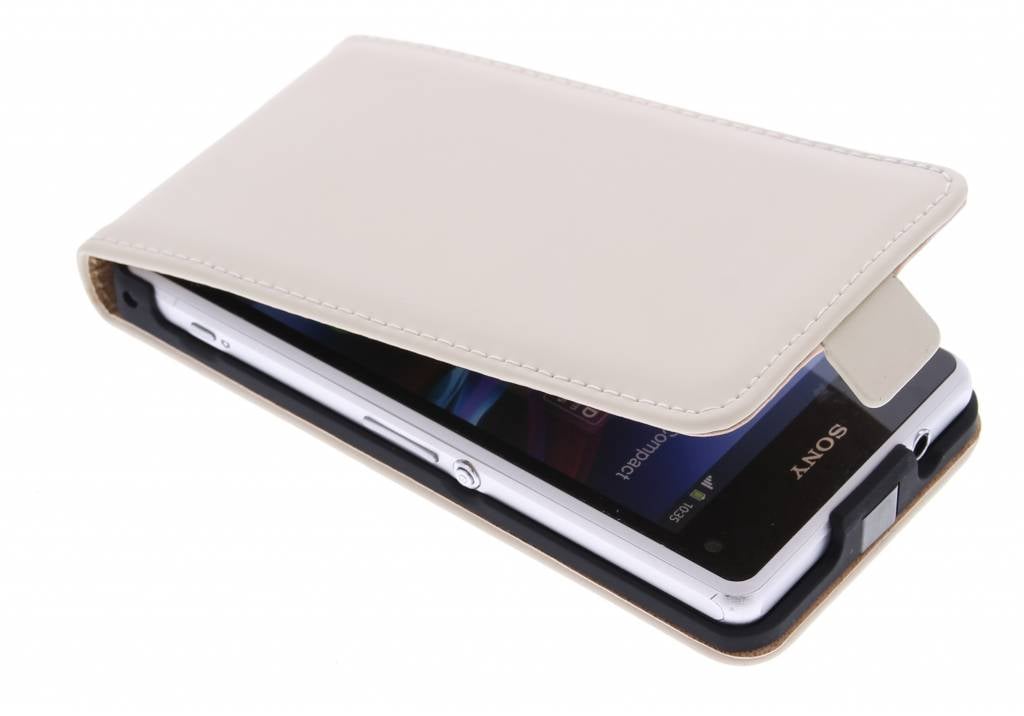Image of Luxe Flipcase voor de Sony Xperia Z1 Compact - Gebroken wit