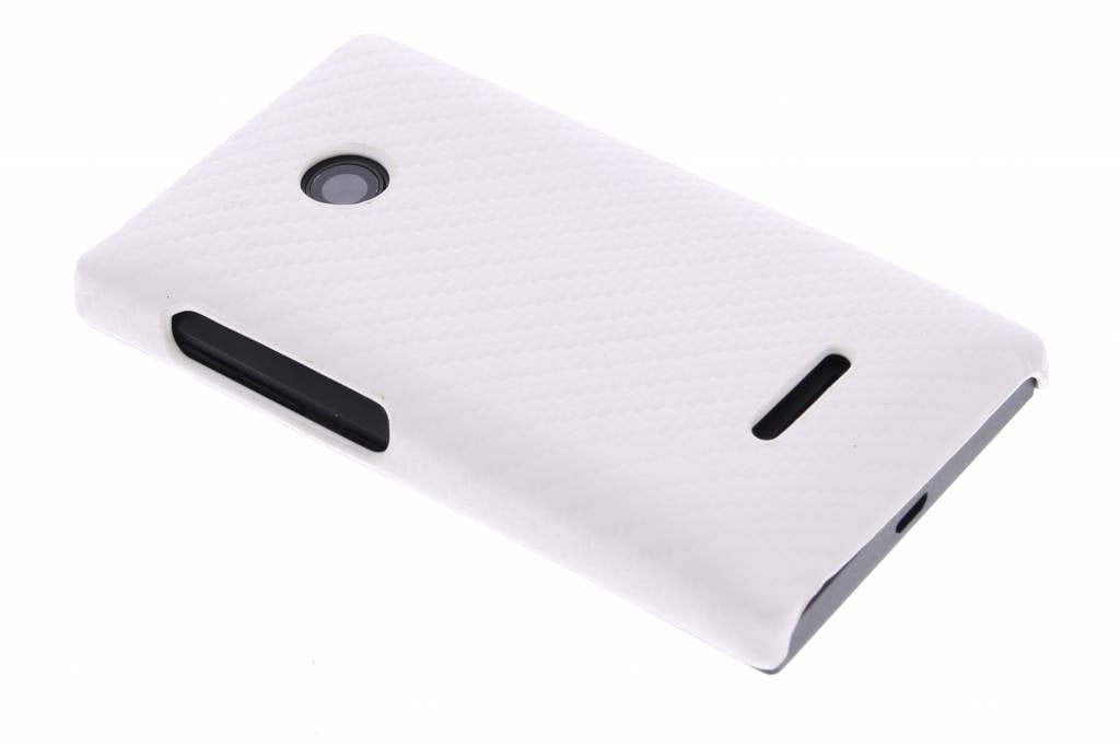 Image of Witte carbon look hardcase hoesje voor de Microsoft Lumia 435