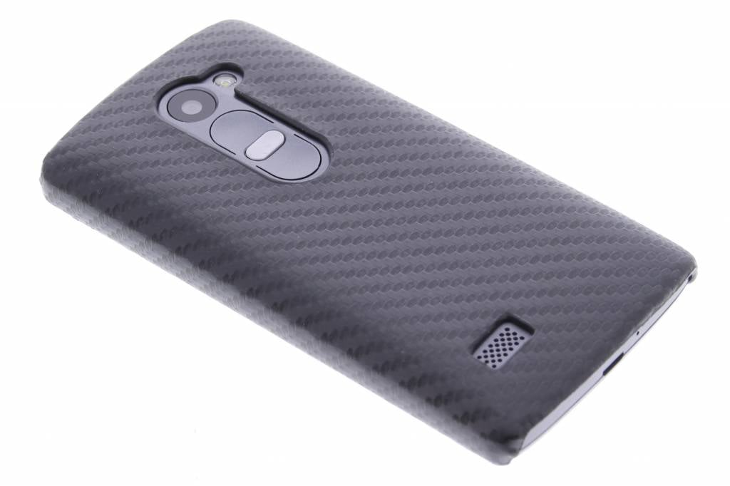 Image of Zwarte carbon look hardcase hoesje voor de LG Leon