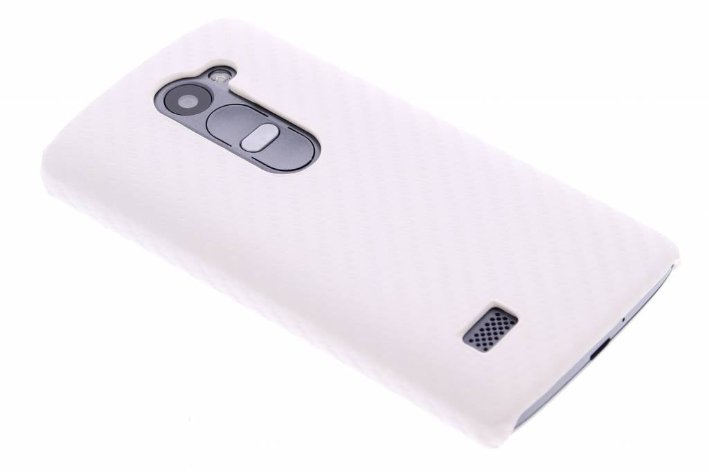 Image of Witte carbon look hardcase hoesje voor de LG Leon