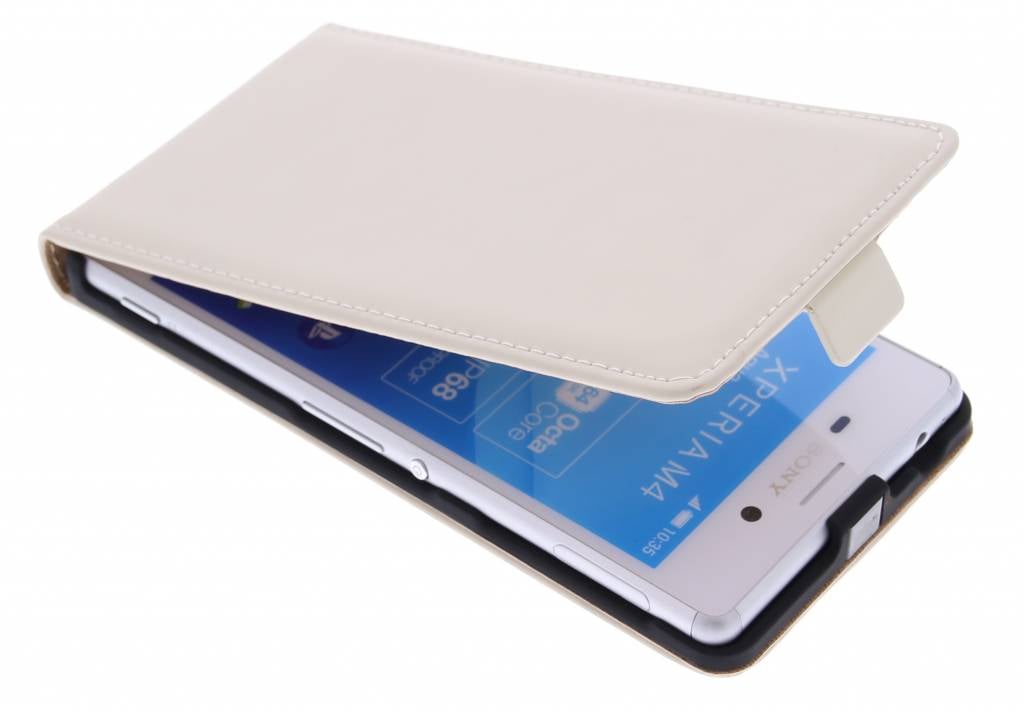 Image of Luxe Flipcase voor de Sony Xperia M4 Aqua - Gebroken wit