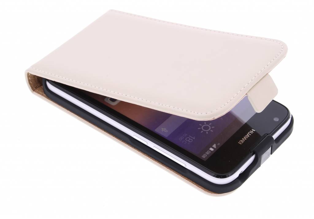 Image of Luxe Flipcase voor de Huawei Ascend Y550 - Gebroken wit