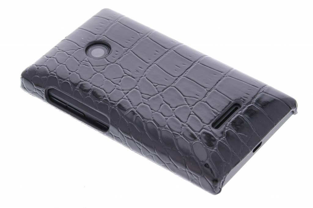 Image of Zwart krokodil design hardcase hoesje voor de Microsoft Lumia 435