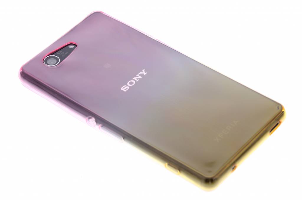 Image of Roze/geel tweekleurig transparant TPU siliconen hoesje voor de Sony Xperia Z3 Compact