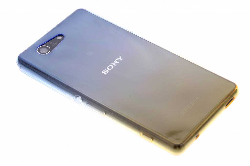 Image of Blauw/geel tweekleurig transparant TPU siliconen hoesje voor de Sony Xperia Z3 Compact