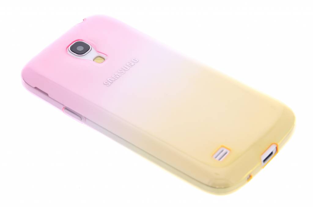 Image of Roze/geel tweekleurig transparant TPU siliconen hoesje voor de Samsung Galaxy S4 Mini