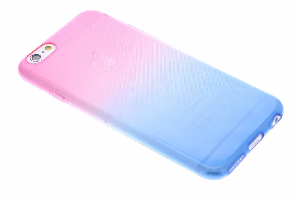 Image of Roze/blauw tweekleurig transparant TPU siliconen hoesje voor de iPhone 6 / 6s