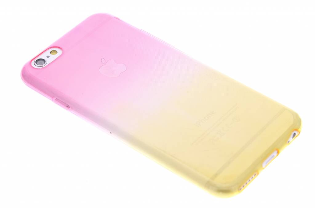 Image of Roze/geel tweekleurig transparant TPU siliconen hoesje voor de iPhone 6 / 6s