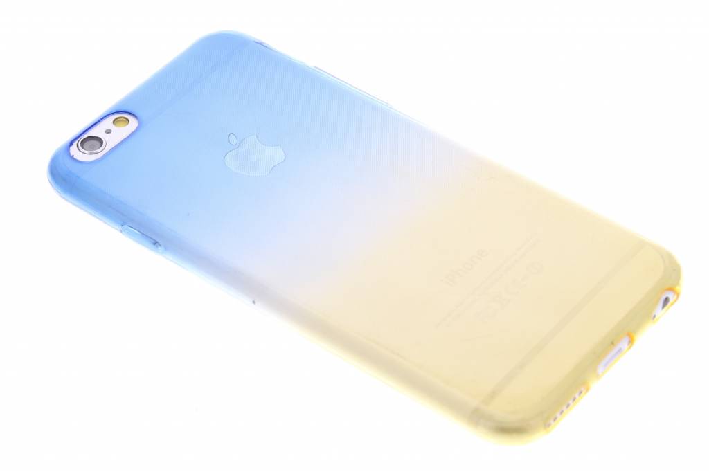 Image of Blauw/geel tweekleurig transparant TPU siliconen hoesje voor de iPhone 6 / 6s