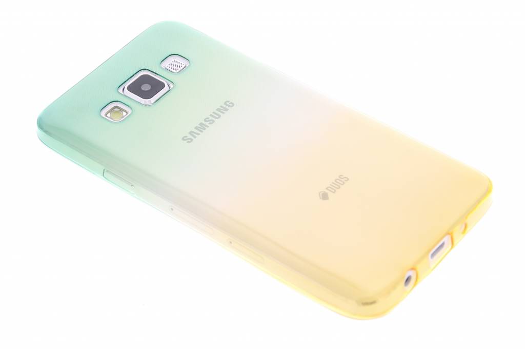 Image of Groen/geel tweekleurig transparant TPU siliconen hoesje voor de Samsung Galaxy A3