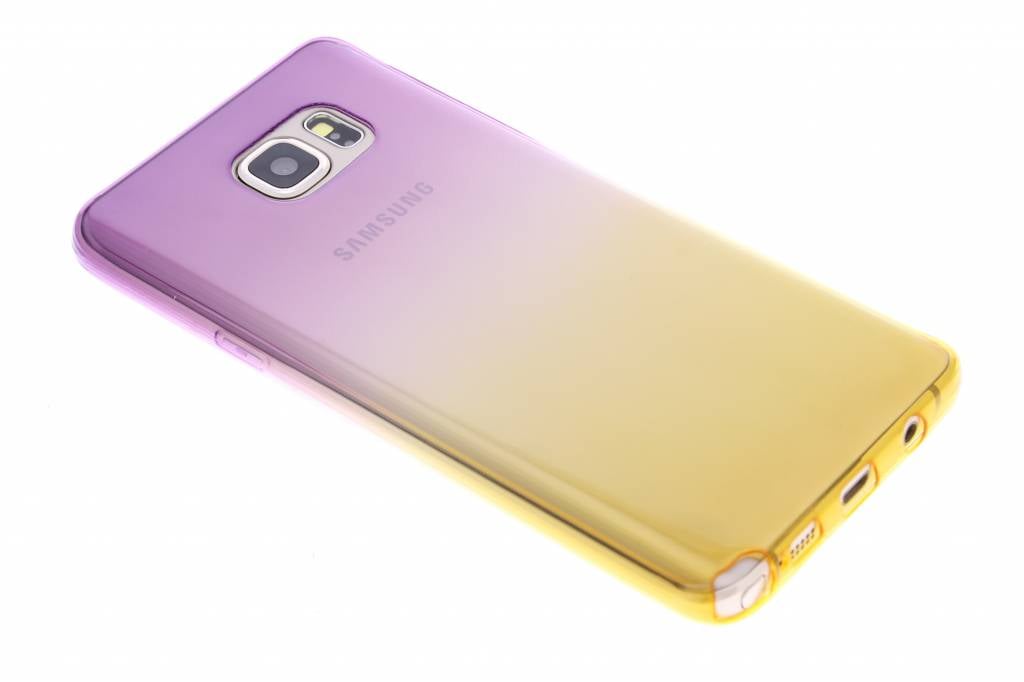 Image of Paars/geel tweekleurig transparant TPU siliconen hoesje voor de Samsung Galaxy Note 5