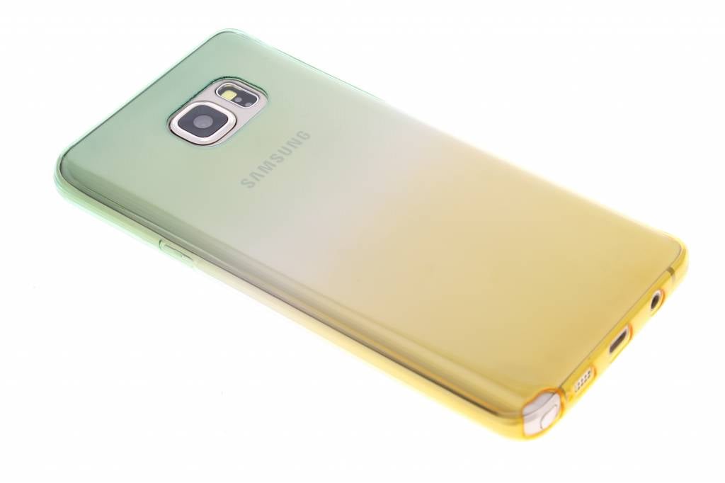 Image of Groen/geel tweekleurig transparant TPU siliconen hoesje voor de Samsung Galaxy Note 5