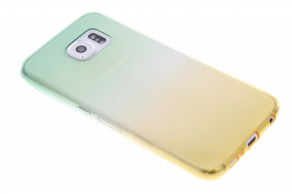 Image of Groen/geel tweekleurig transparant TPU siliconen hoesje voor de Samsung Galaxy S6