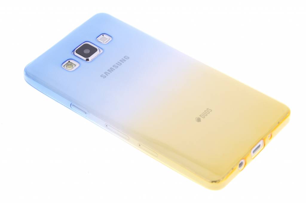 Image of Blauw/geel tweekleurig transparant TPU siliconen hoesje voor de Samsung Galaxy A5