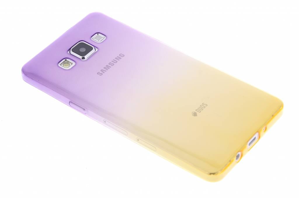 Image of Paars/geel tweekleurig transparant TPU siliconen hoesje voor de Samsung Galaxy A5