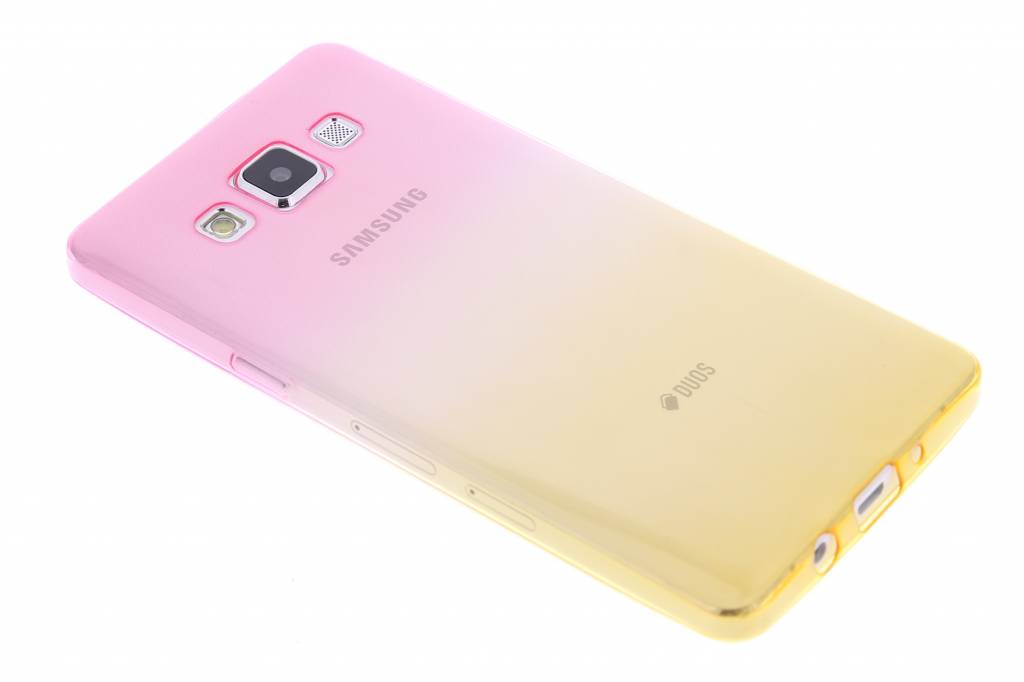 Image of Roze/geel tweekleurig transparant TPU siliconen hoesje voor de Samsung Galaxy A5