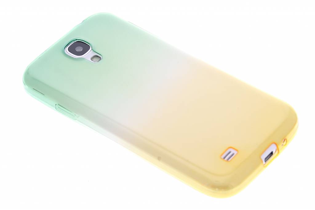 Image of Groen/geel tweekleurig transparant TPU siliconen hoesje voor de Samsung Galaxy S4