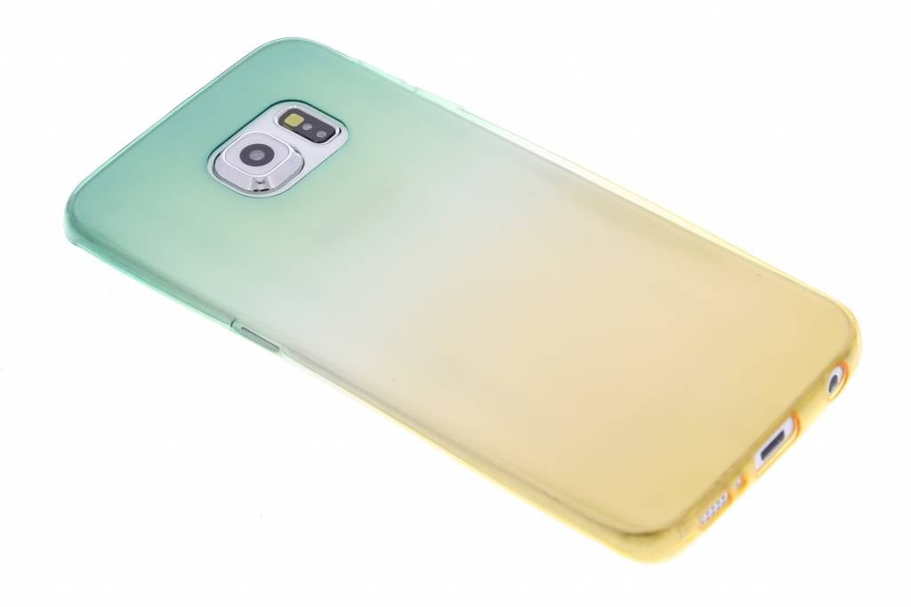 Image of Groen/geel tweekleurig transparant TPU siliconen hoesje voor de Samsung Galaxy S6 Edge