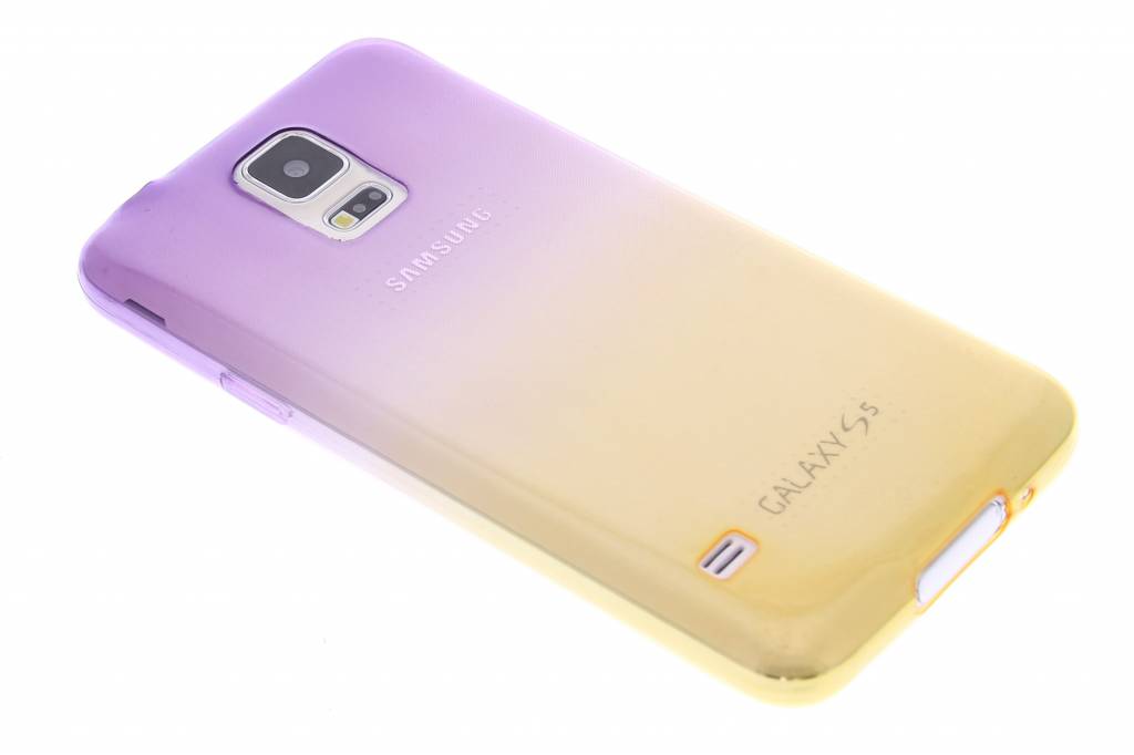 Image of Paars/geel tweekleurig transparant TPU siliconen hoesje voor de Samsung Galaxy S5 (Plus) / Neo