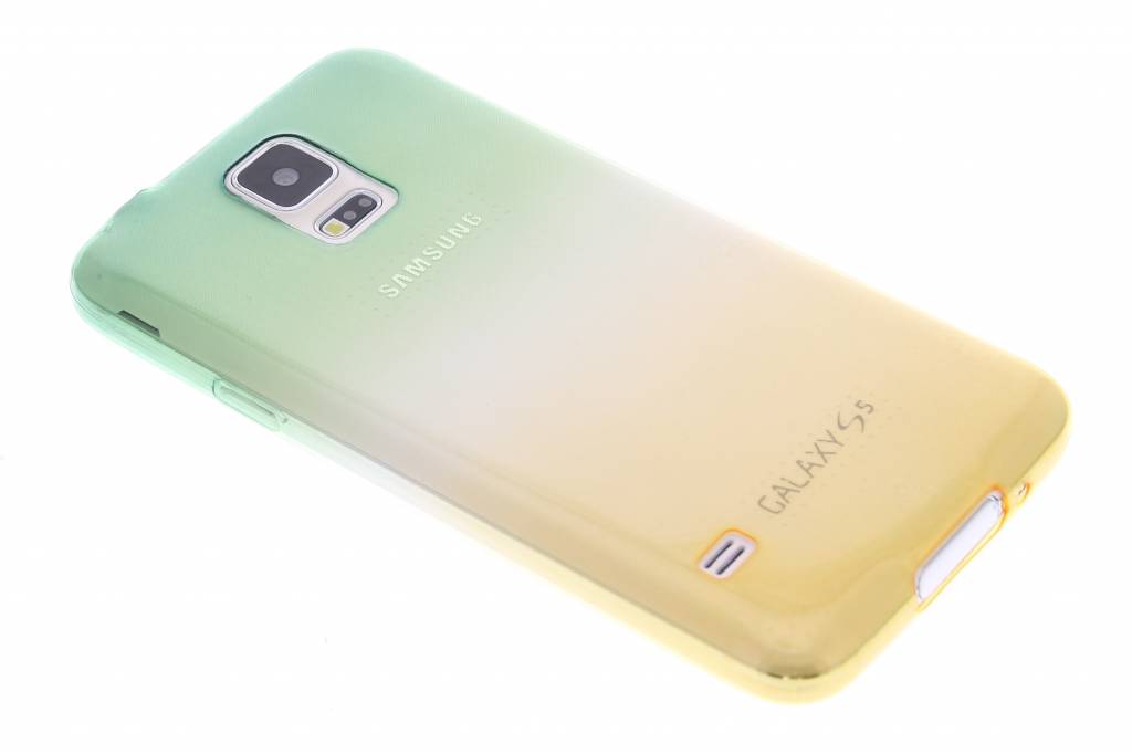 Image of Groen/geel tweekleurig transparant TPU siliconen hoesje voor de Samsung Galaxy S5 (Plus) / Neo