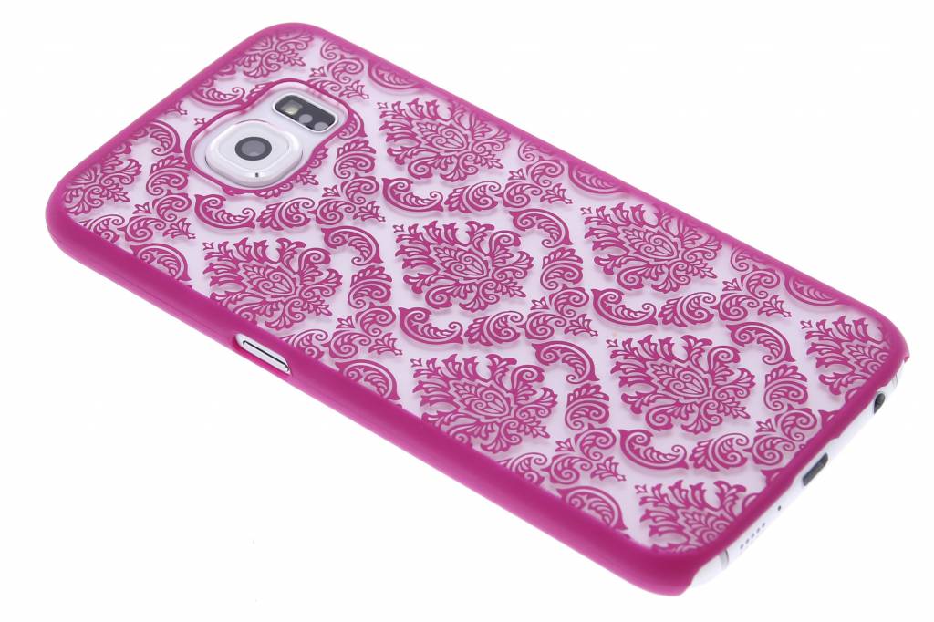 Image of Fuchsia barok mat transparant hardcase hoesje voor de Samsung Galaxy S6