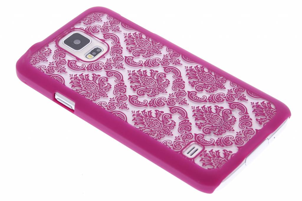 Image of Fuchsia barok mat transparant hardcase hoesje voor de Samsung Galaxy S5 (Plus) / Neo