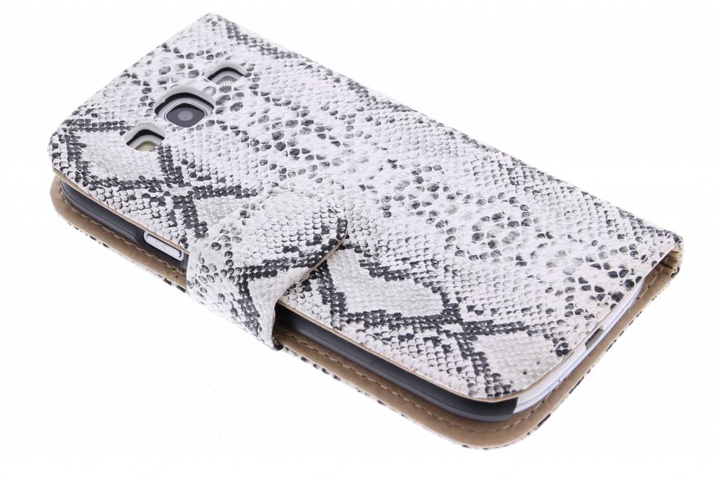 Image of Witte slangenprint design booktype hoes voor de Samsung Galaxy S3 (Neo)