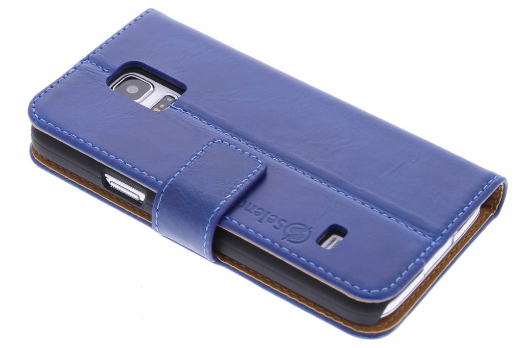 Image of Luxe lederen Booktype hoes voor de Samsung Galaxy S5 Mini - Blauw