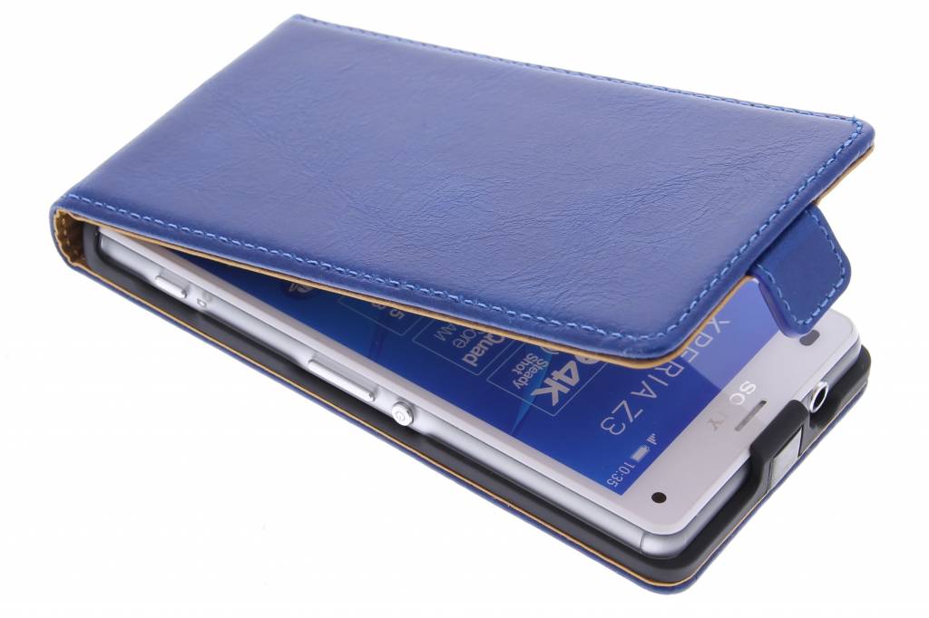Image of Luxe lederen Flipcase voor de Sony Xperia Z3 Compact - Blauw