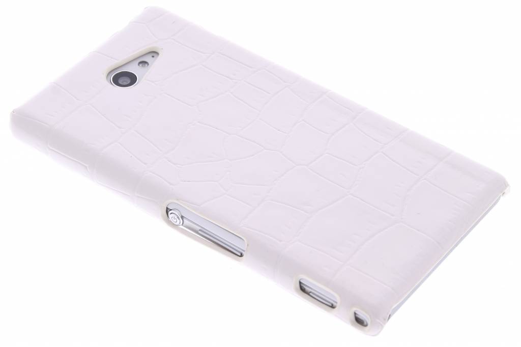 Image of Wit krokodil design hardcase voor de Sony Xperia M2 (Aqua)