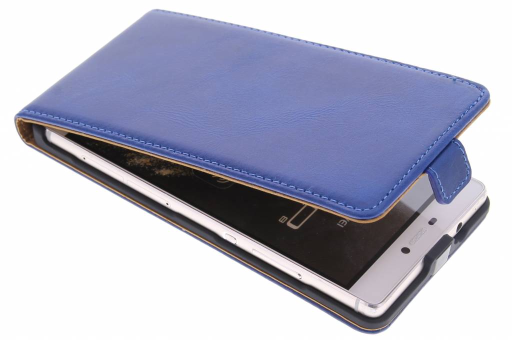 Image of Luxe lederen Flipcase voor de Huawei P8 - Blauw