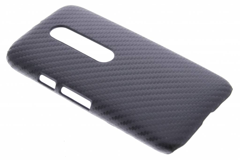 Image of Zwart carbon look hardcase hoesje voor de Motorola Moto G 3rd Gen 2015