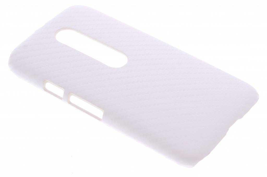 Image of Wit carbon look hardcase hoesje voor de Motorola Moto G 3rd Gen 2015