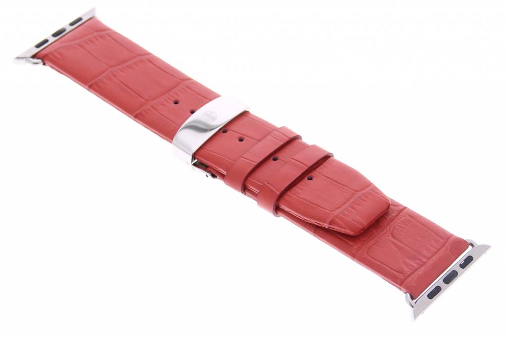 Image of Krokodil leder bandje met kliksluiting voor de Apple Watch 42mm - Rood