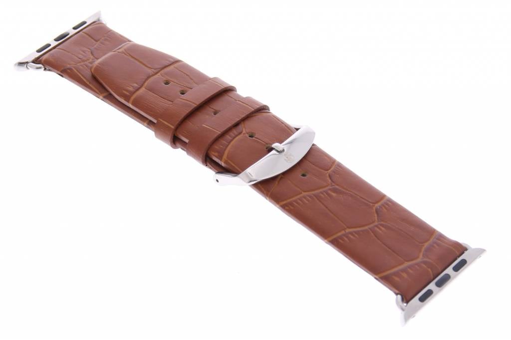 Image of Krokodil lederen bandje met gespsluiting voor de Apple Watch 42mm - Bruin