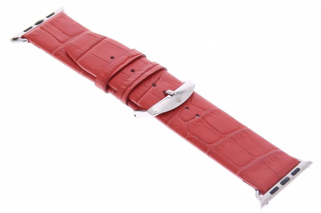 Image of Krokodil lederen bandje met gespsluiting voor de Apple Watch 42mm - Rood