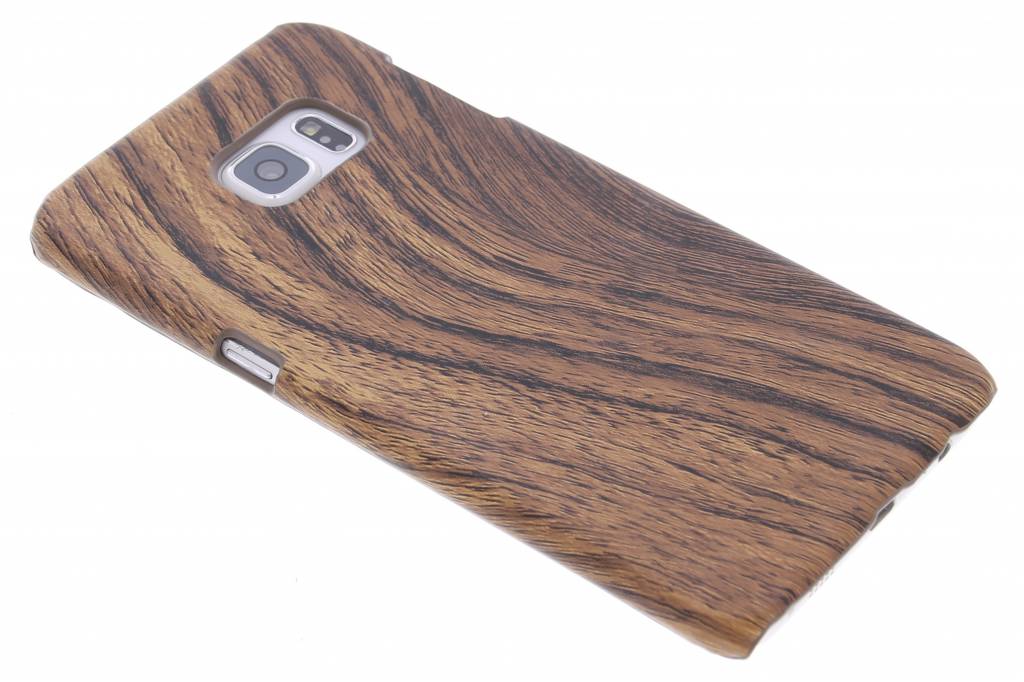 Image of Donkerbruin hout design hardcase hoesje voor de Samsung Galaxy S6 Edge Plus