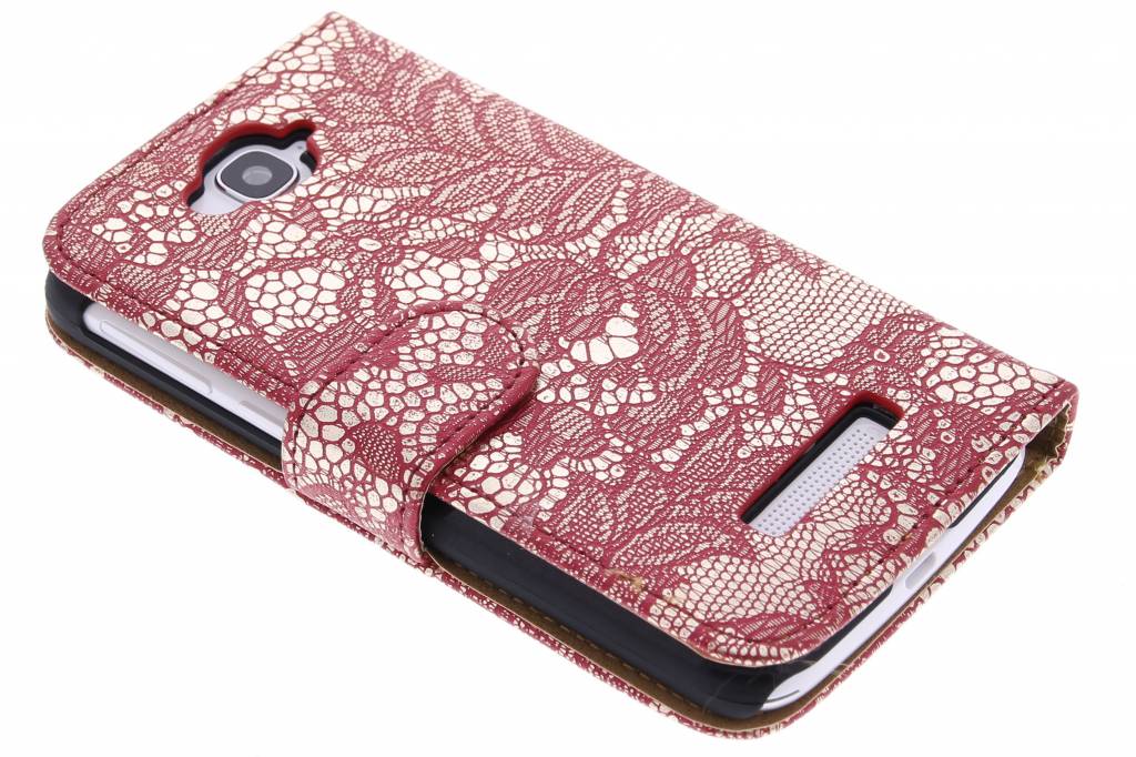 Image of Rode glamour design booktype hoes voor de Alcatel One Touch Pop C7