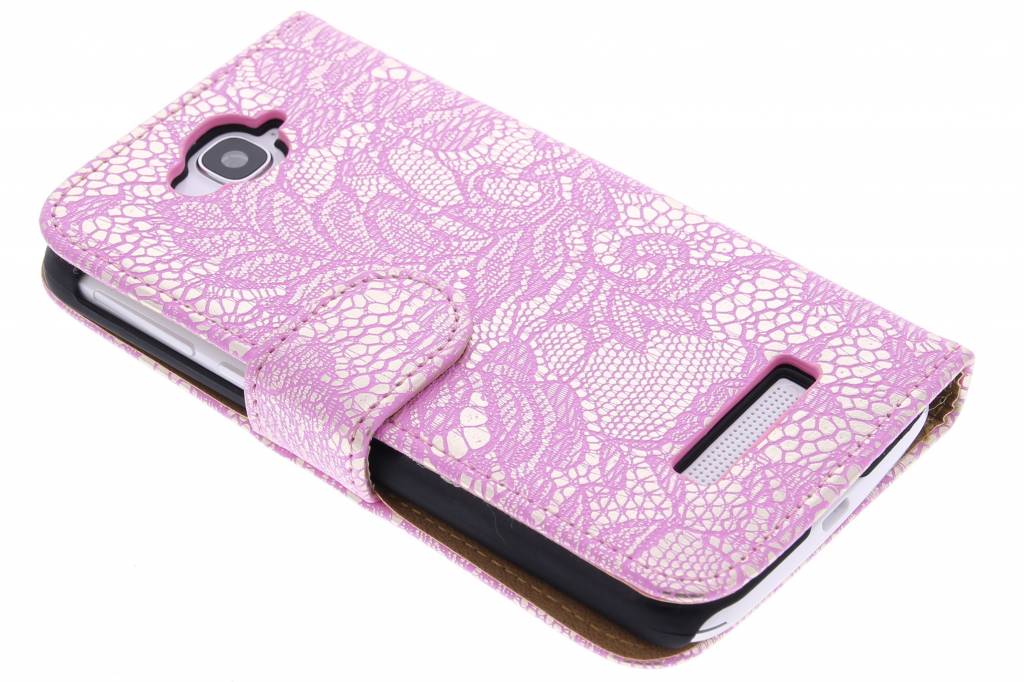 Image of Roze glamour booktype hoes voor de Alcatel One Touch Pop C7