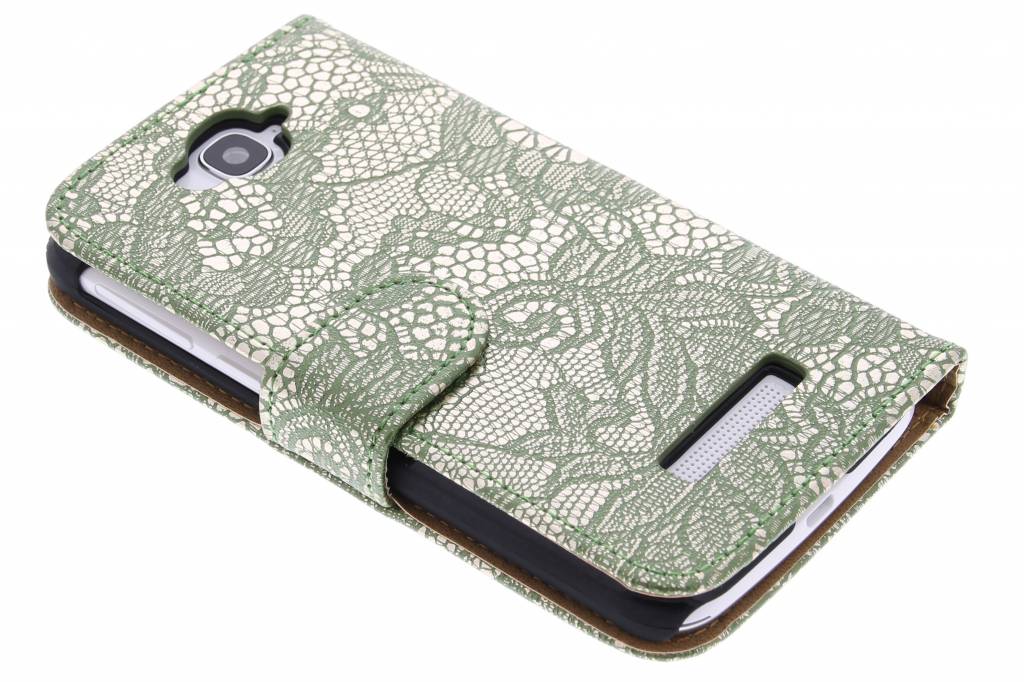 Image of Groene glamour booktype hoes voor de Alcatel One Touch Pop C7