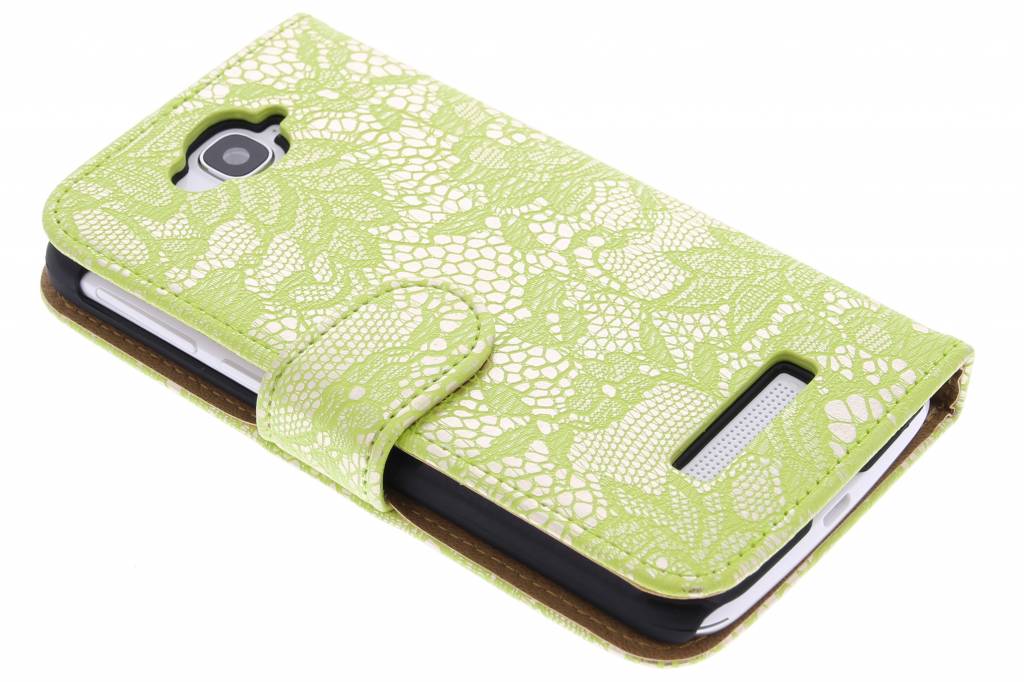 Image of Lichtgroene glamour booktype hoes voor de Alcatel One Touch Pop C7