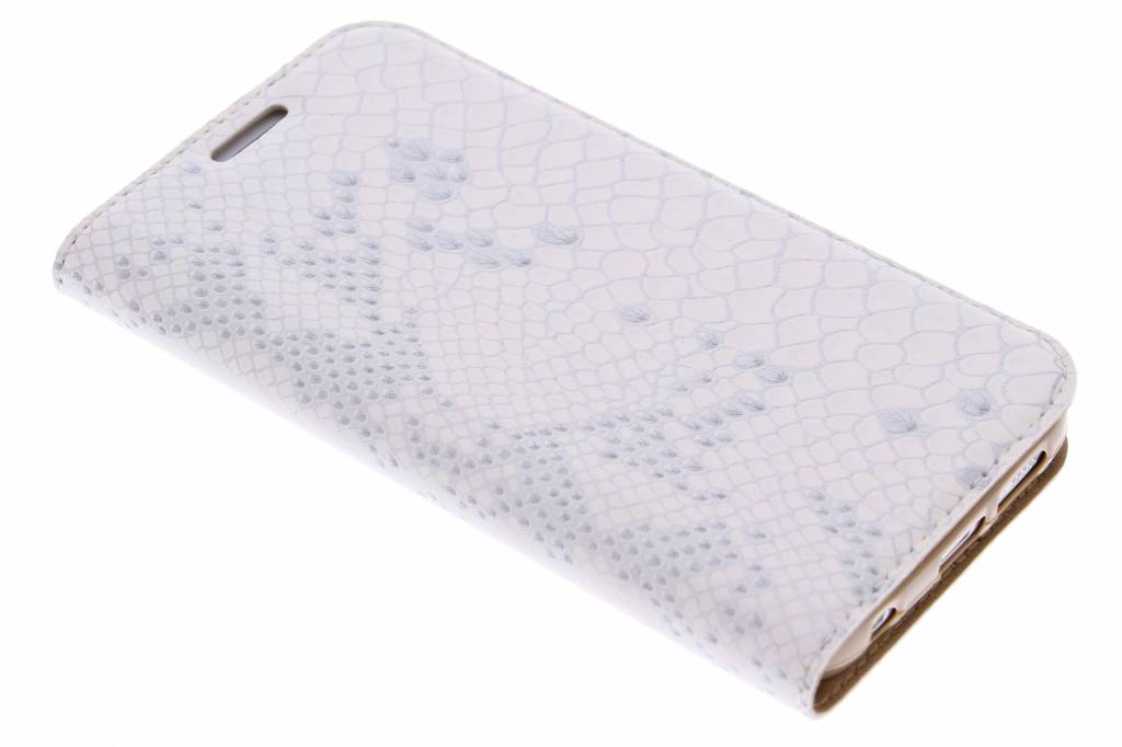 Image of Zilveren luxe slangen TPU booktype hoes voor de Samsung Galaxy S6 Edge