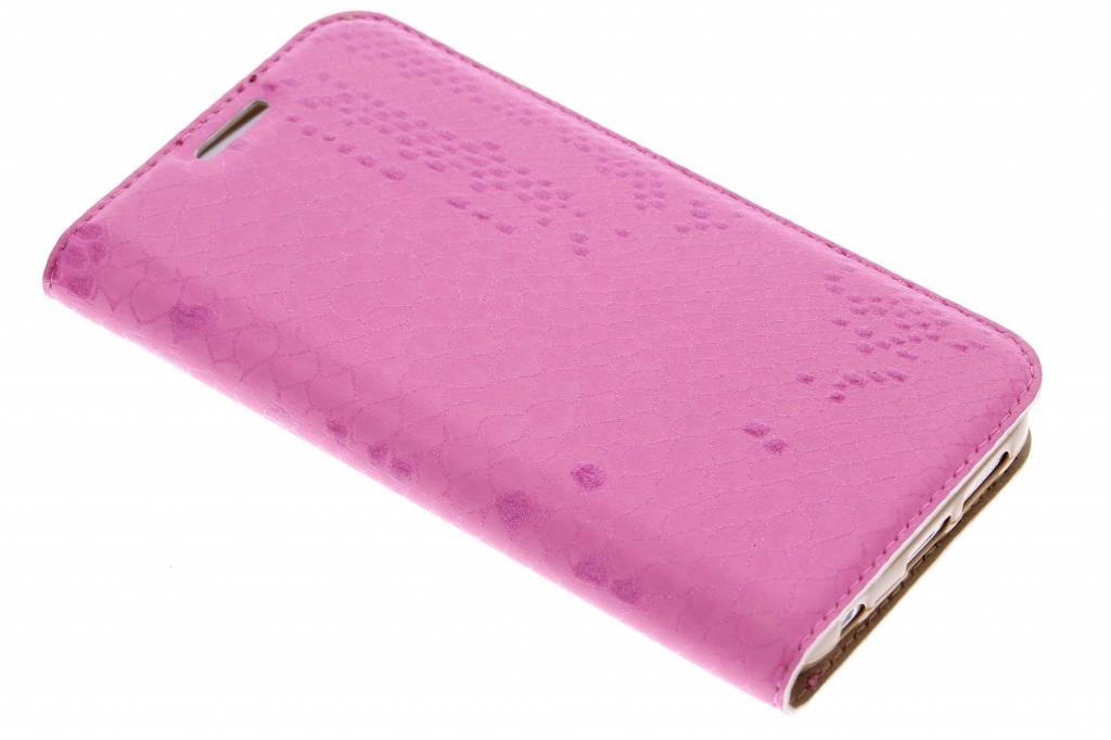 Image of Fuchsia luxe slangen TPU booktype hoes voor de Samsung Galaxy S6 Edge